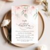 Blush Pink Flowers Birthday Invitation, Girl Birthday, Any Birthday, Printable File, Edit Yourself, SH109