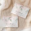 Blush Pink Flowers Thank You Card, Girl Birthday, Printable File, Edit Yourself, SH109