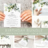 Eucalyptus Leaves Birthday Mini Bundle, Any Birthday, Printable File, Edit Yourself, SH110