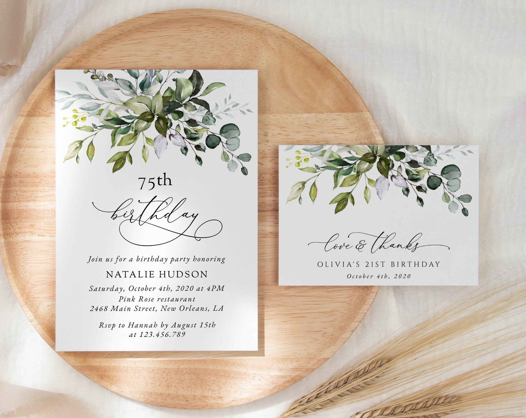 SH110 Eucalyptus Leaves Birthday Shop by Collection