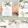 Eucalyptus Leaves Birthday Mini Bundle, Any Birthday, Printable File, Edit Yourself, SH110