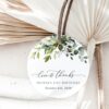 Eucalyptus Leaves Favor Tags, Gift Tags, Any Birthday, Printable File, Edit Yourself, SH110