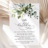 Eucalyptus Leaves Birthday Invitation, Any Birthday, Printable File, Edit Yourself, SH110