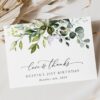 Eucalyptus Leaves Thank You Card, Any Birthday, Printable File, Edit Yourself, SH110