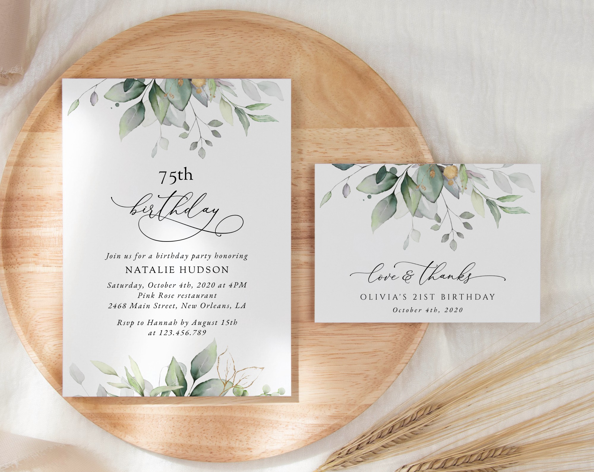 SH111 Greenery and Gold Birthday Shop by Collection