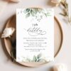 Greenery and Gold Birthday Invitation, Any Birthday, Printable File, Edit Yourself, SH111
