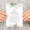 Greenery and Gold Birthday Invitation, Any Birthday, Printable File, Edit Yourself, SH111