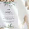 Greenery and Gold Birthday Invitation, Any Birthday, Printable File, Edit Yourself, SH111