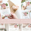 Farm Animals and Pink Barn First Birthday Mini Bundle, Girl Birthday, Printable File, Edit Yourself, SH112