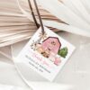 Farm Animals and Pink Barn Favor Tags, First Birthday, Girl Birthday, Printable File, Edit Yourself, SH112