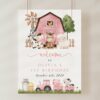 Farm Animals and Pink Barn Welcome Sign, First Birthday, Girl Birthday, Printable File, Edit Yourself, SH112