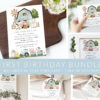Farm Animals and Blue Barn First Birthday Mini Bundle, Boy Birthday, Printable File, Edit Yourself, SH113