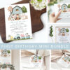 Farm Animals and Blue Barn First Birthday Mini Bundle, Boy Birthday, Printable File, Edit Yourself, SH113