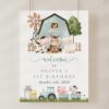 Farm Animals and Blue Barn Welcome Sign, First Birthday, Boy Birthday, Printable File, Edit Yourself, SH113