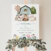 Farm Animals and Blue Barn Welcome Sign, First Birthday, Boy Birthday, Printable File, Edit Yourself, SH113