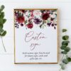 Burgundy, Purple and Blush Flowers Custom Sign, Printable File, Edit Yourself, SH114 SH132
