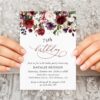 Burgundy, Purple and Blush Flowers Birthday Invitation, Girl Birthday, Any Birthday, Printable File, Edit Yourself, SH114