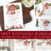 Farm Animals and Red Barn First Birthday Mini Bundle, Girl Birthday, Printable File, Edit Yourself, SH115 Farm Animals and Red Barn First Birthday Mini Bundle, Girl Birthday, Printable File, Edit Yourself, SH115
