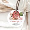 Farm Animals and Red Barn Favor Tags, First Birthday, Girl Birthday, Printable File, Edit Yourself, SH115