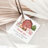 Farm Animals and Red Barn Favor Tags, First Birthday, Girl Birthday, Printable File, Edit Yourself, SH115