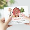 Farm Animals and Red Barn Thank You Card, First Birthday, Girl Birthday, Printable File, Edit Yourself, SH115 Farm Animals and Red Barn Thank You Card, First Birthday, Girl Birthday, Printable File, Edit Yourself, SH115