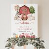 Farm Animals and Red Barn Welcome Sign, First Birthday, Girl Birthday, Printable File, Edit Yourself, SH115 Farm Animals and Red Barn Welcome Sign, First Birthday, Girl Birthday, Printable File, Edit Yourself, SH115