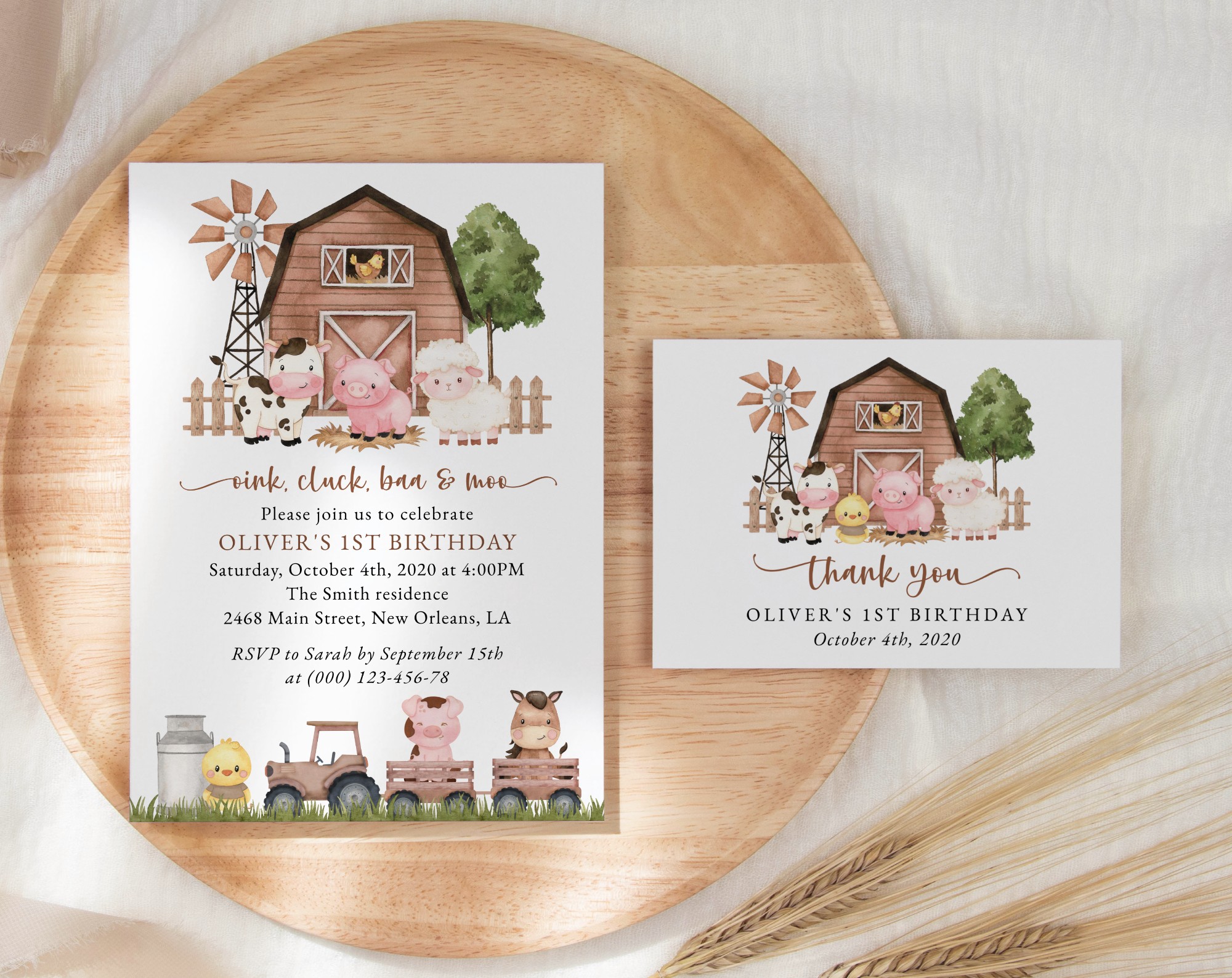 SH116 Farm Animals and Brown Barn First Birthday Shop by Collection