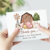 Farm Animals and Brown Barn Thank You Card, First Birthday, Gender Neutral, Printable File, Edit Yourself, SH116
