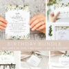 Cream White Flowers Birthday Mini Bundle, Girl Birthday, Any Birthday, Printable File, Edit Yourself, SH117