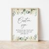 Cream White Flowers Custom Sign, Printable File, Edit Yourself, SH117 SH133