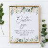 Cream White Flowers Custom Sign, Printable File, Edit Yourself, SH117 SH133