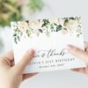 Cream White Flowers Thank You Card, Girl Birthday, Printable File, Edit Yourself, SH117
