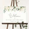 Cream White Flowers Welcome Sign, Birthday Sign, Girl Birthday, Printable File, Edit Yourself, SH117 Cream White Flowers Welcome Sign, Birthday Sign, Girl Birthday, Printable File, Edit Yourself, SH117