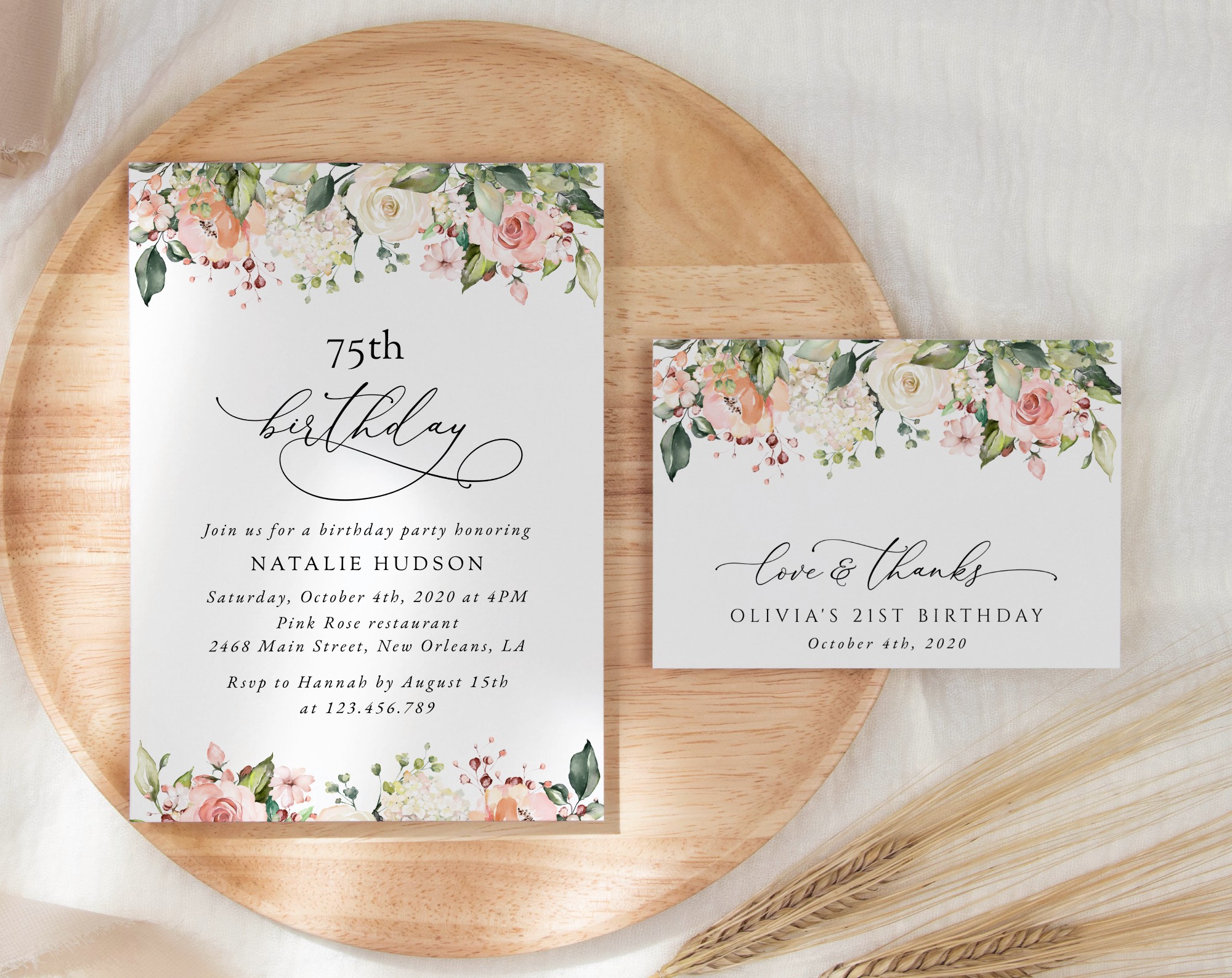 SH118 Pink, Orange and White Flowers Birthday Shop by Collection