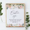 Pink, Orange and White Flowers Custom Sign, Printable File, Edit Yourself, SH118 SH134