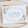 White Flowers Thank You Card, Girl Birthday, Any Birthday, Printable File, Edit Yourself, SH120