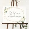 White Flowers Welcome Sign, Birthday Sign, Girl Birthday, Printable File, Edit Yourself, SH120