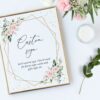 Pink Flowers and Gold Confetti Custom Sign, Printable File, Edit Yourself, SH122 SH135 Pink Flowers and Gold Confetti Custom Sign, Printable File, Edit Yourself, SH122 SH135