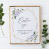 Purple Flowers and Gold Confetti Custom Sign, Printable File, Edit Yourself, SH124 SH137