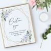 Purple Flowers and Gold Confetti Custom Sign, Printable File, Edit Yourself, SH124 SH137