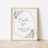 Purple Flowers and Gold Confetti Custom Sign, Printable File, Edit Yourself, SH124 SH137