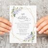 Purple Flowers and Gold Confetti Birthday Invitation, Girl Birthday, Any Birthday, Printable File, Edit Yourself, SH124
