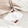 Burgundy and Pink Flowers Favor Tags, Gift Tags, Girl Birthday, Printable File, Edit Yourself, SH125