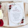 Burgundy and Pink Flowers Birthday Invitation, Girl Birthday, Any Birthday, Printable File, Edit Yourself, SH125