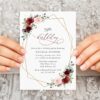Burgundy and Pink Flowers Birthday Invitation, Girl Birthday, Any Birthday, Printable File, Edit Yourself, SH125