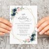 Navy and Pink Flowers Birthday Invitation, Girl Birthday, Any Birthday, Printable File, Edit Yourself, SH127