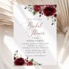 Burgundy Flowers Bridal Shower Invitation, Bridal Stationery, Printable File, Edit Yourself, SH13 Burgundy Flowers Bridal Shower Invitation, Bridal Stationery, Printable File, Edit Yourself, SH13