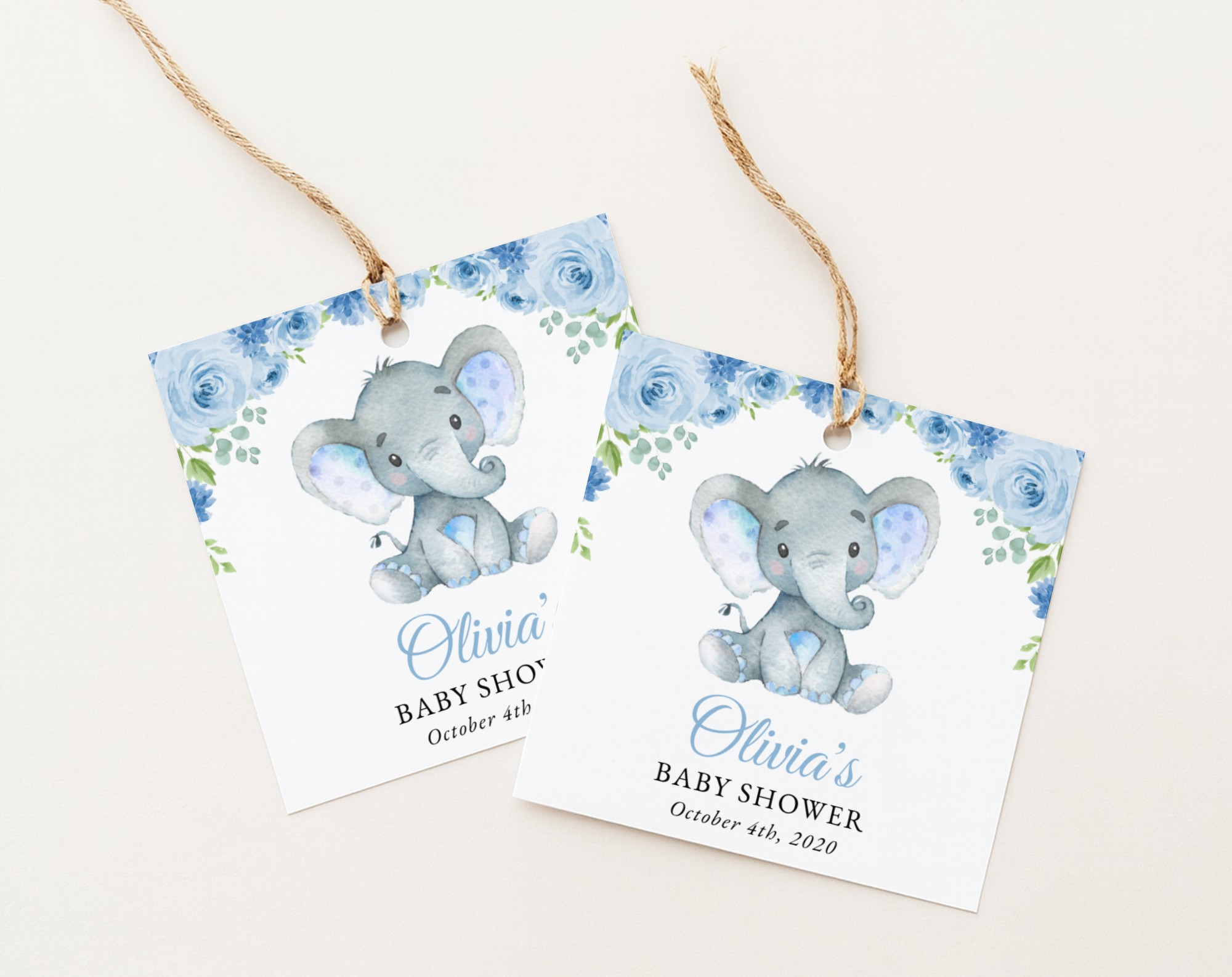 Baby Elephant Favor Tags, Gift Tags, Party Tags, Boy Baby Shower, Printable File, Edit Yourself, SH08 Baby Elephant Favor Tags, Gift Tags, Party Tags, Boy Baby Shower, Printable File, Edit Yourself, SH08