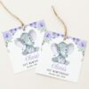 Cute Elephant Favor Tags, Gift Tags, First Birthday, Girl Birthday, Printable File, Edit Yourself, SH100