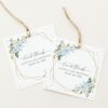 Blue Flowers and Gold Confetti Favor Tags, Gift Tags, Girl Birthday, Printable File, Edit Yourself, SH123